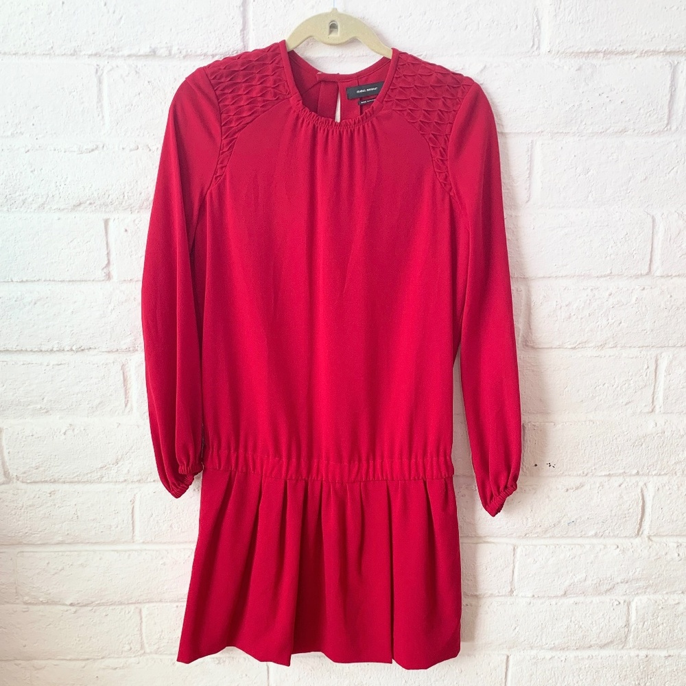 Isabel Marant Red Crew Neck Dress
